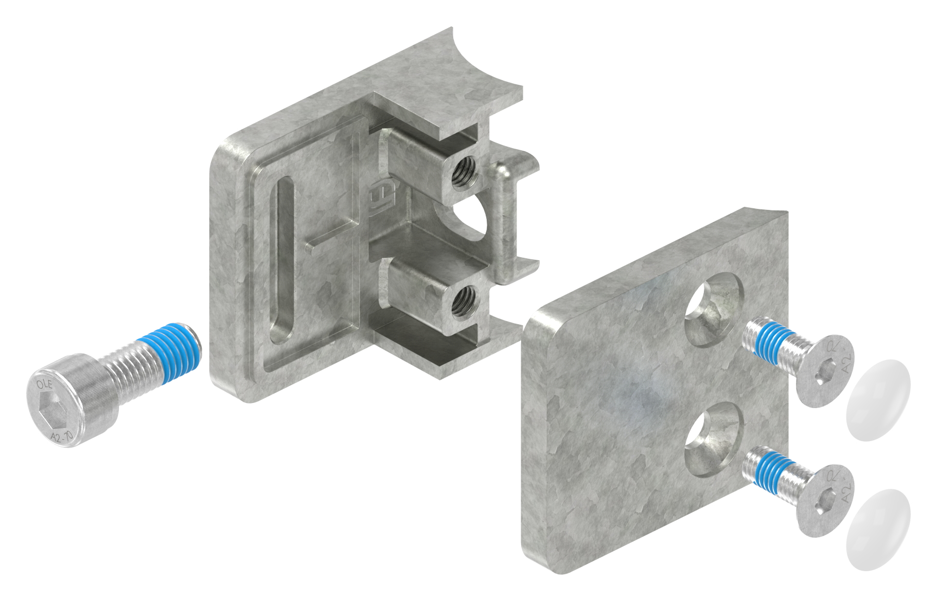 Glasklemme Mod. 11, Anschluss: 33,7mm, Zink roh Glasklemme Mod. 11, Anschluss: 33,7mm, Zink roh