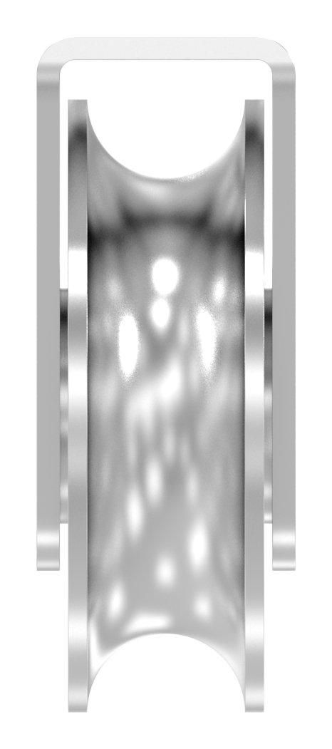 Schiebetorrolle Ø 80mm mit Rundrille Ø 20mm, V4A Schiebetorrolle Ø 80mm mit Rundrille Ø 20mm, V4A