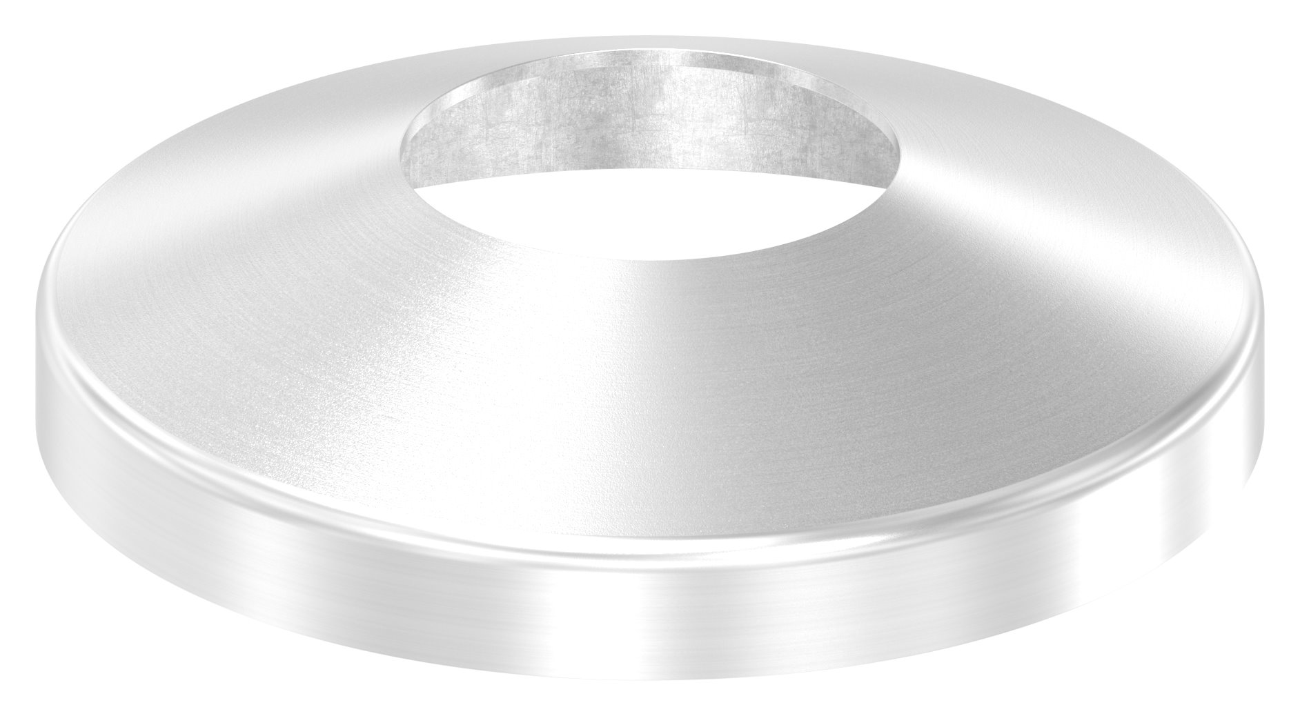 Abdeckrosette konisch, 105x25mm, mit Bohrung 43mm, V4A