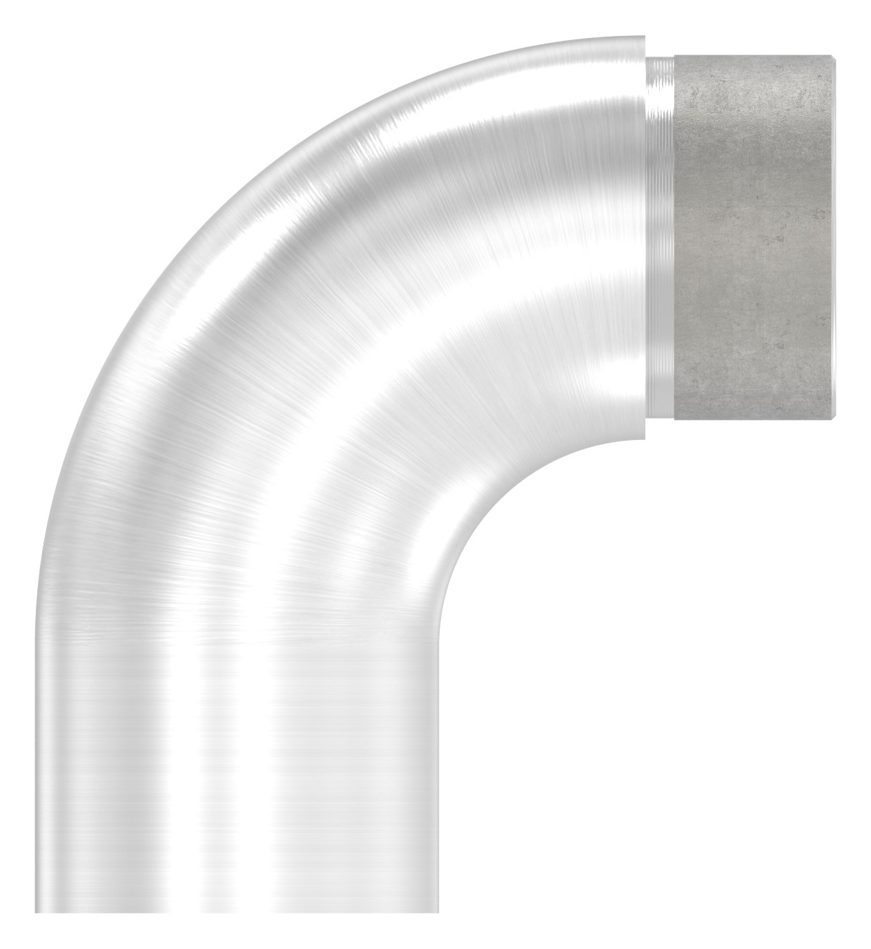 Endbogen 90° flach, für Rohr 42,4x2,0mm, V2A