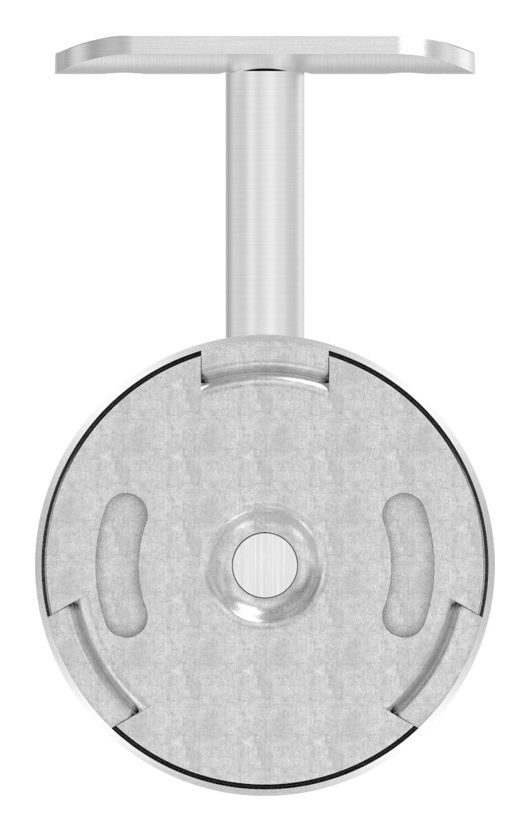 Handlaufhalter mit Handlaufanschlussplatte und Abdeckrosette (Ronde und Bügel verschweißt), V2A