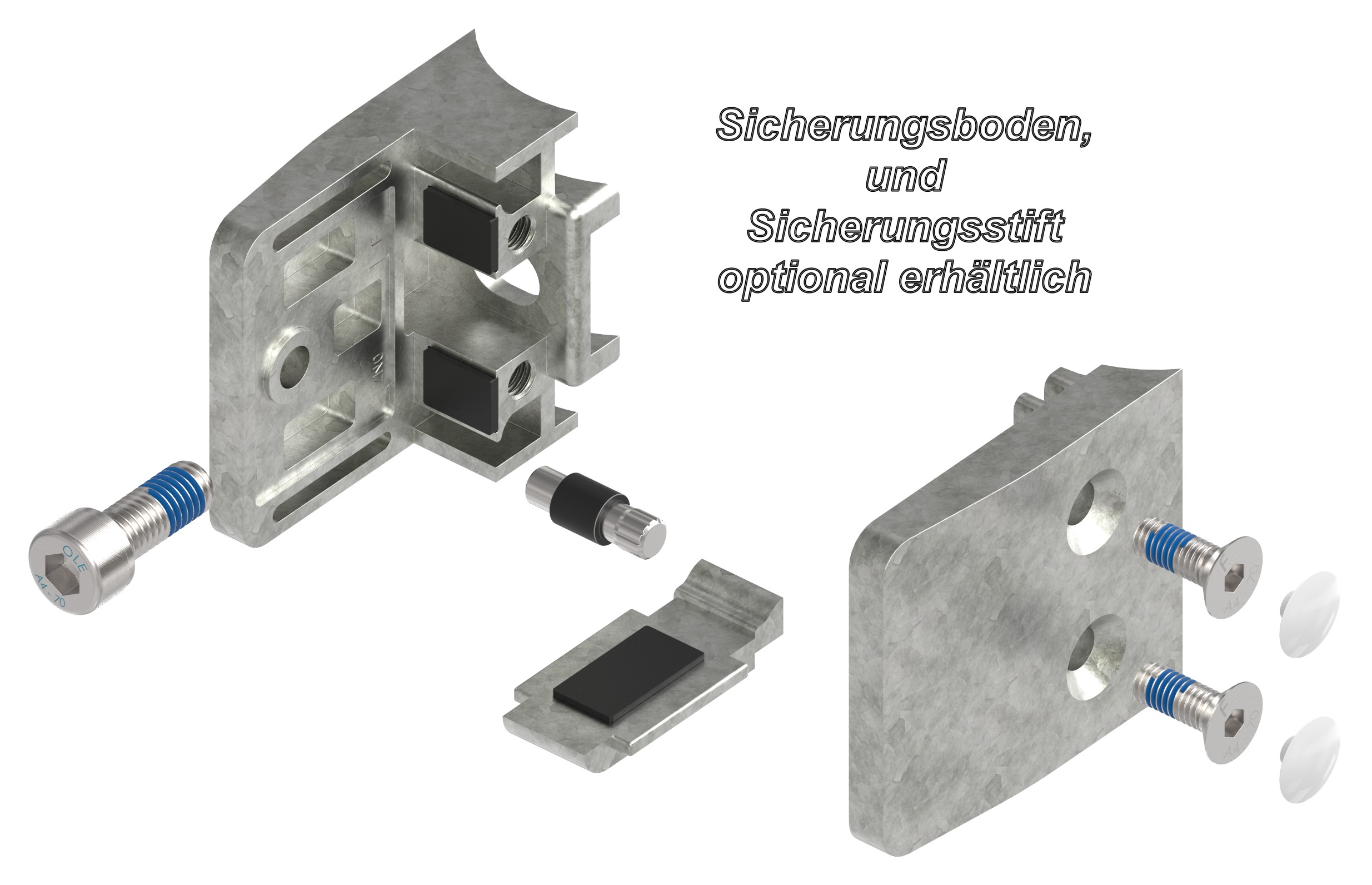Glasklemme Mod. 14, Anschluss: 42,4mm, Zink roh Glasklemme Mod. 14, Anschluss: 42,4mm, Zink roh