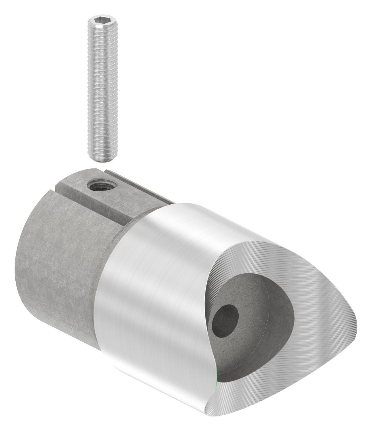 Anschlussstück 90°, Anschluss oben: 48,3mm, V2A