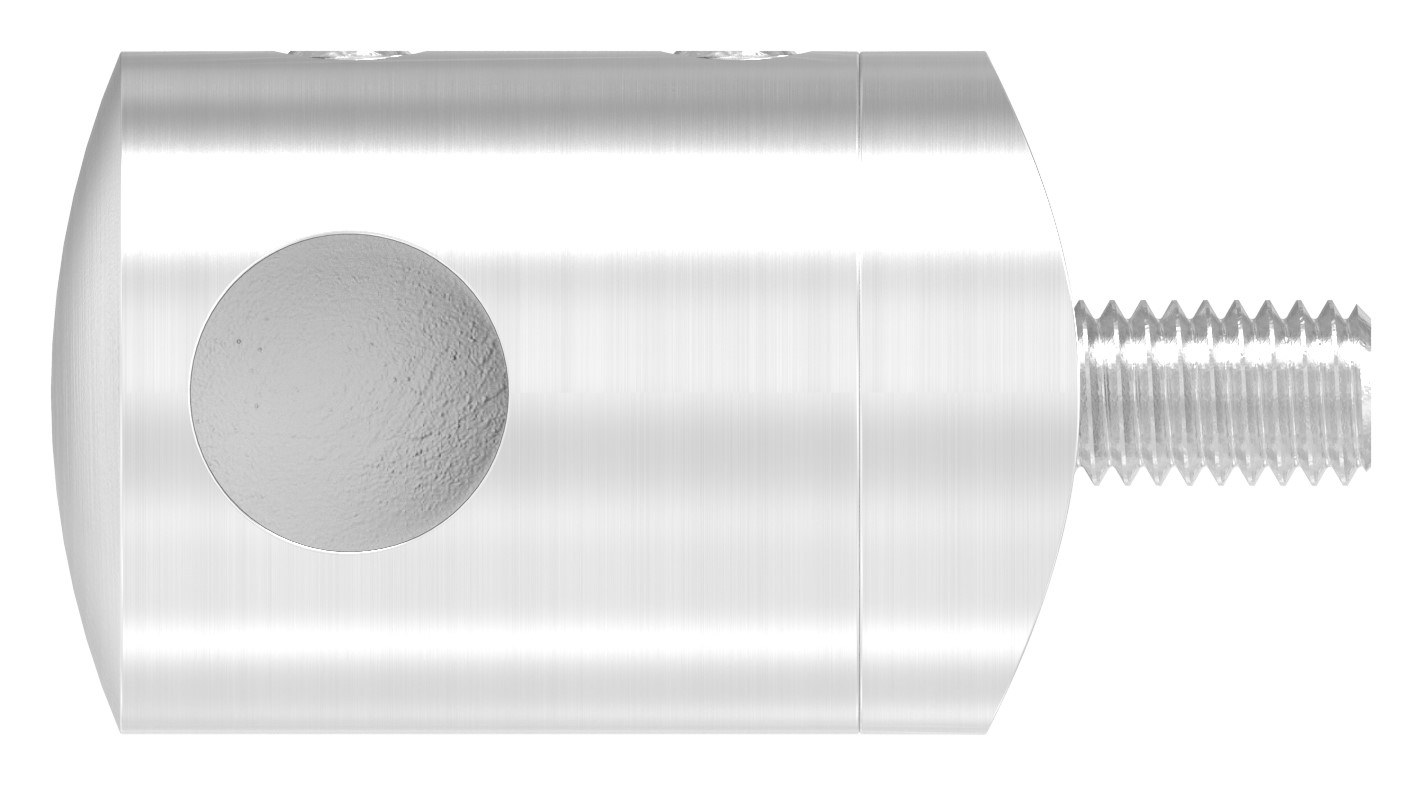 Querstab-Endhalter f. 42,4mm Rohr m. Sackloch links 10,2mm, V2A