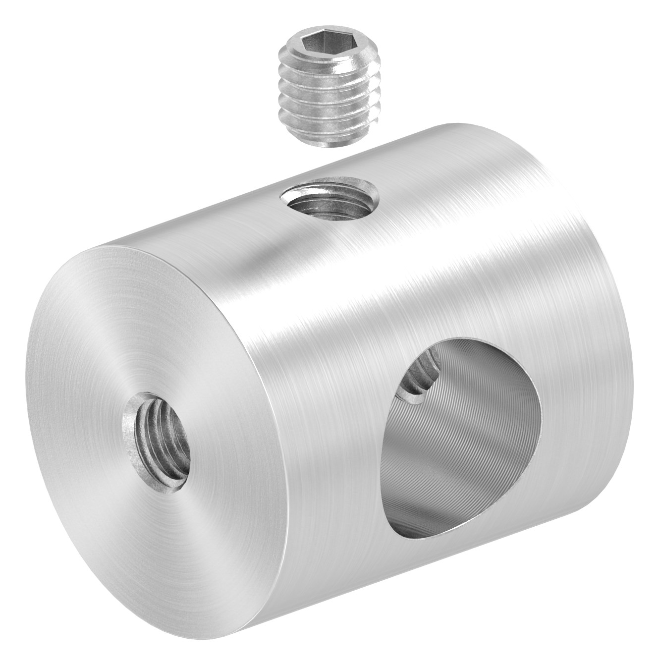 Querstabhalter (Montage zwischen zwei Flacheisen) mit 10,2mm Bohrung, V2A