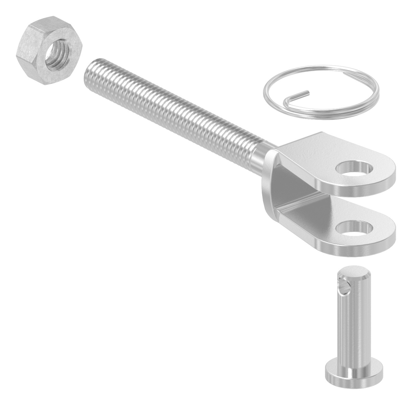 Gabelterminal mit Außengew. M6 links, V4A