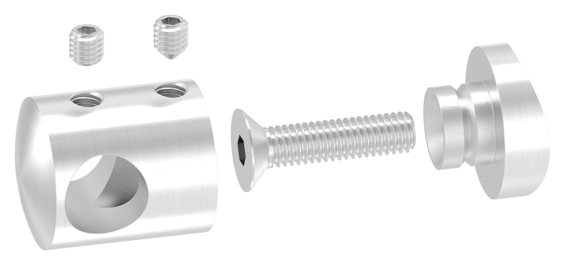 Querstabhalter für 48,3mm Rohr, 12,2mm Bohrung, V2A