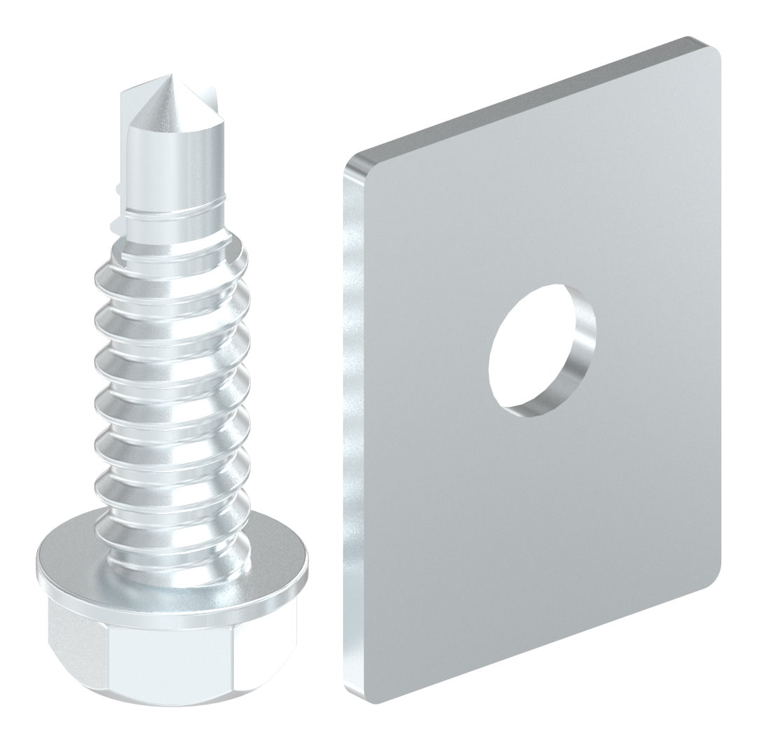 Befestigungszubehör für Zahnstange aus Nylon mit selbstsbohrender Schraube, 6 Stück, verzinkt