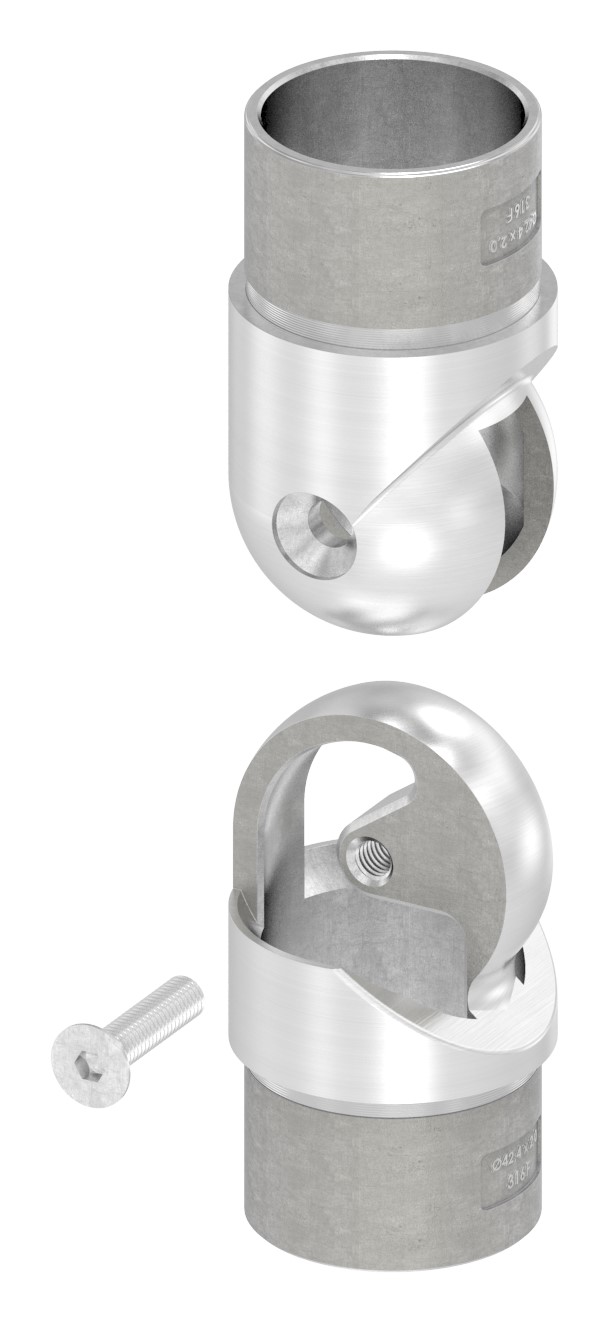 Gelenkstück hohl für Kabel, für Rohr 42,4x2,0mm, V4A Gelenkstück hohl für Kabel, für Rohr 42,4x2,0mm, V4A