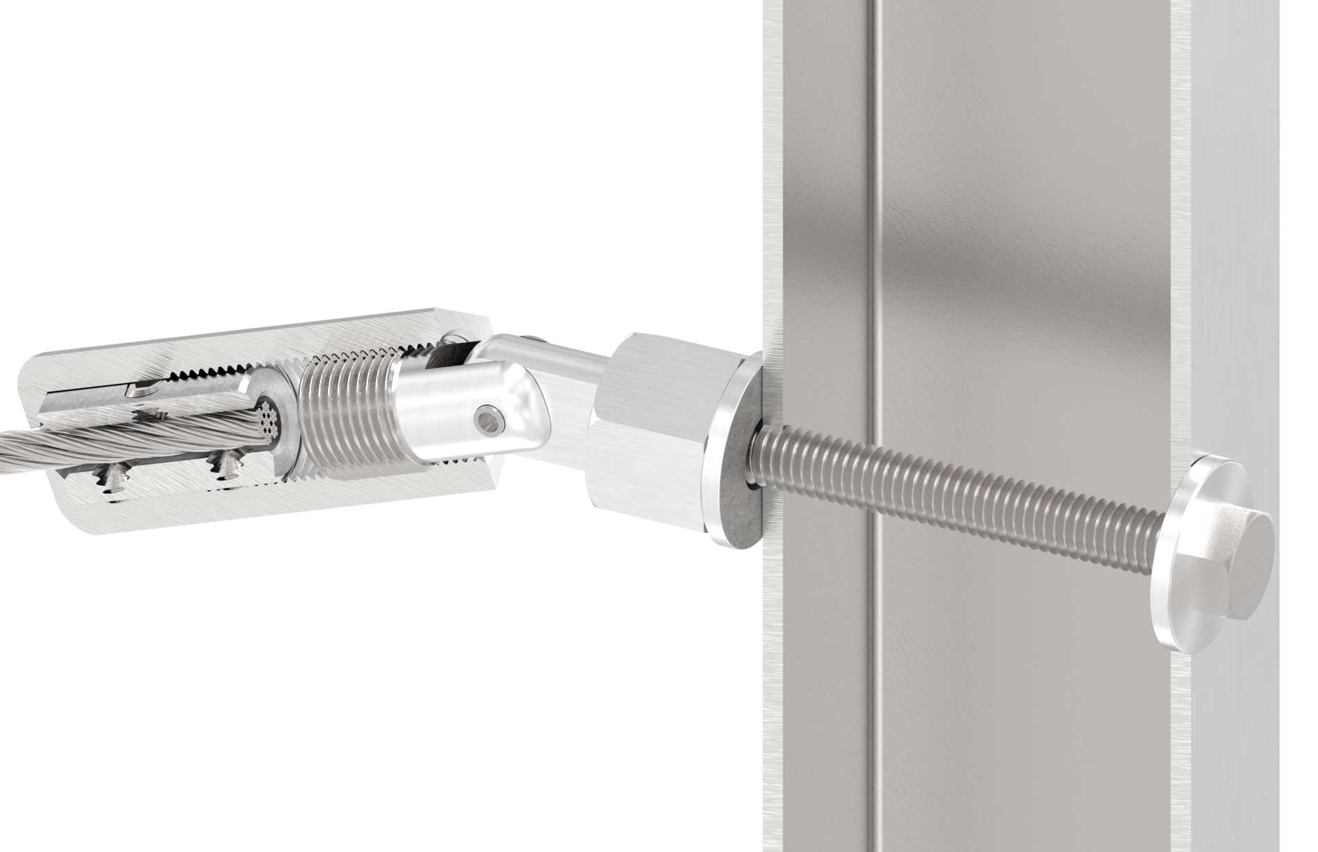 Gewindeterminal zur Selbstmontage, Seil 4mm, V2A