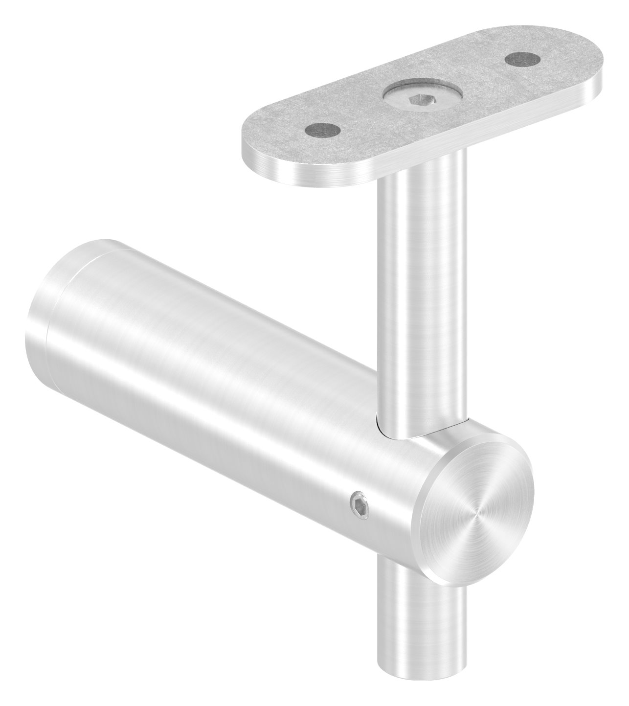 Handlaufhalter mit Handlaufanschlussplatte flach, V2A