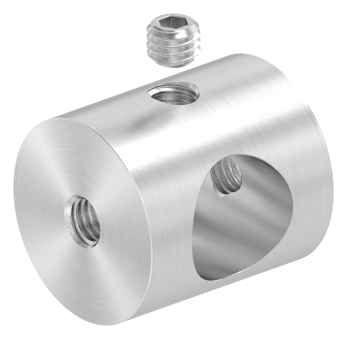 Querstabhalter (Montage zwischen zwei Flacheisen) mit 12,2mm Bohrung, V2A