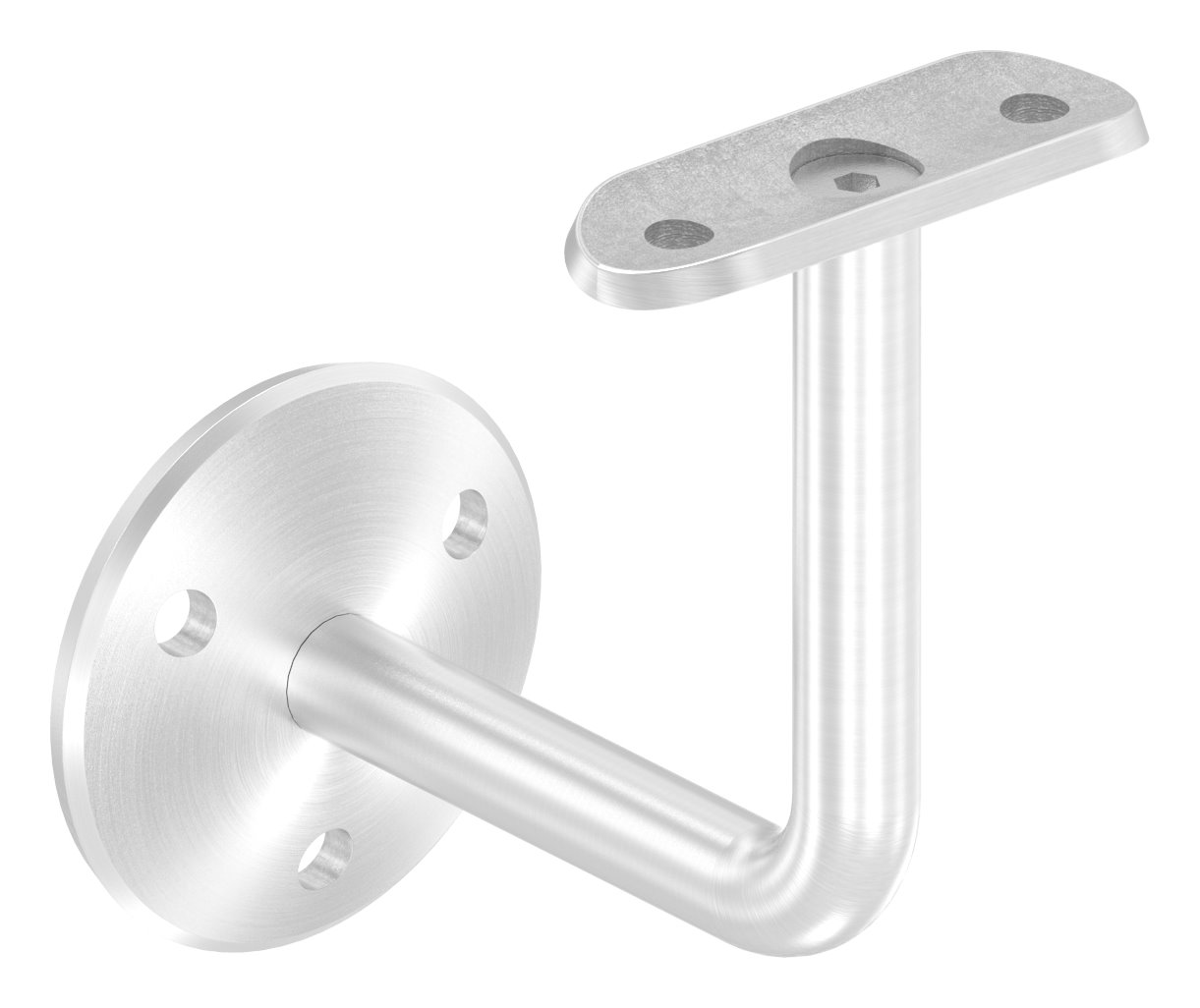 Handlaufhalter mit Handlaufanschlussplatte 42,4mm (Ronde und Bügel verschraubt), V2A