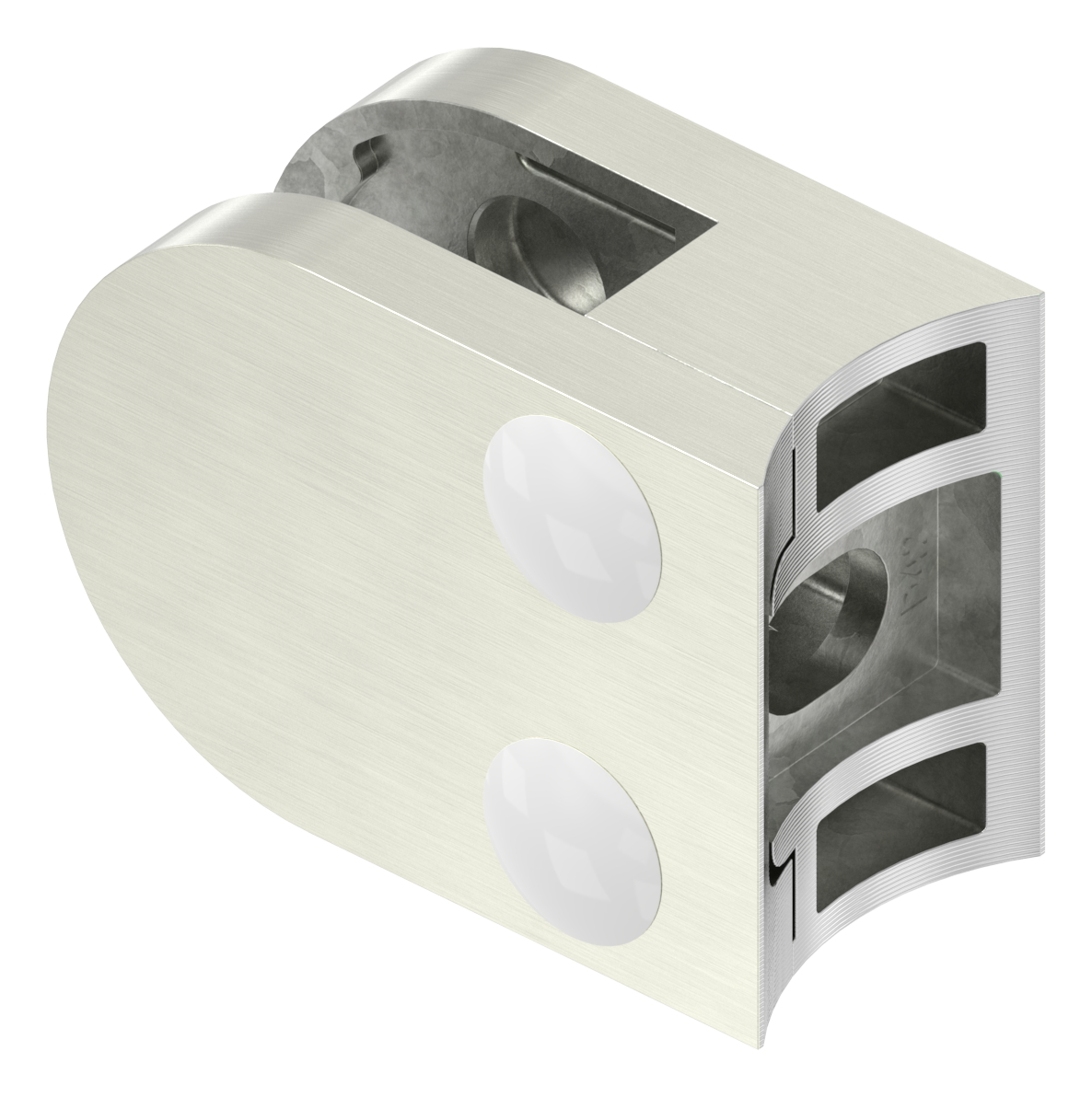 Glasklemme Mod. 30, Anschluss: 42,4mm, VA-Effekt Glasklemme Mod. 30, Anschluss: 42,4mm, VA-Effekt