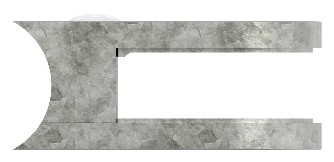 Glasklemme Mod. 33, Anschluss: 33,7mm, in Zink roh