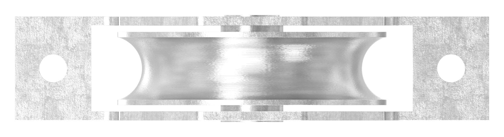 Schiebetorrolle, Rundrille, Ø 88mm, V2A Schiebetorrolle, Rundrille, Ø 88mm, V2A