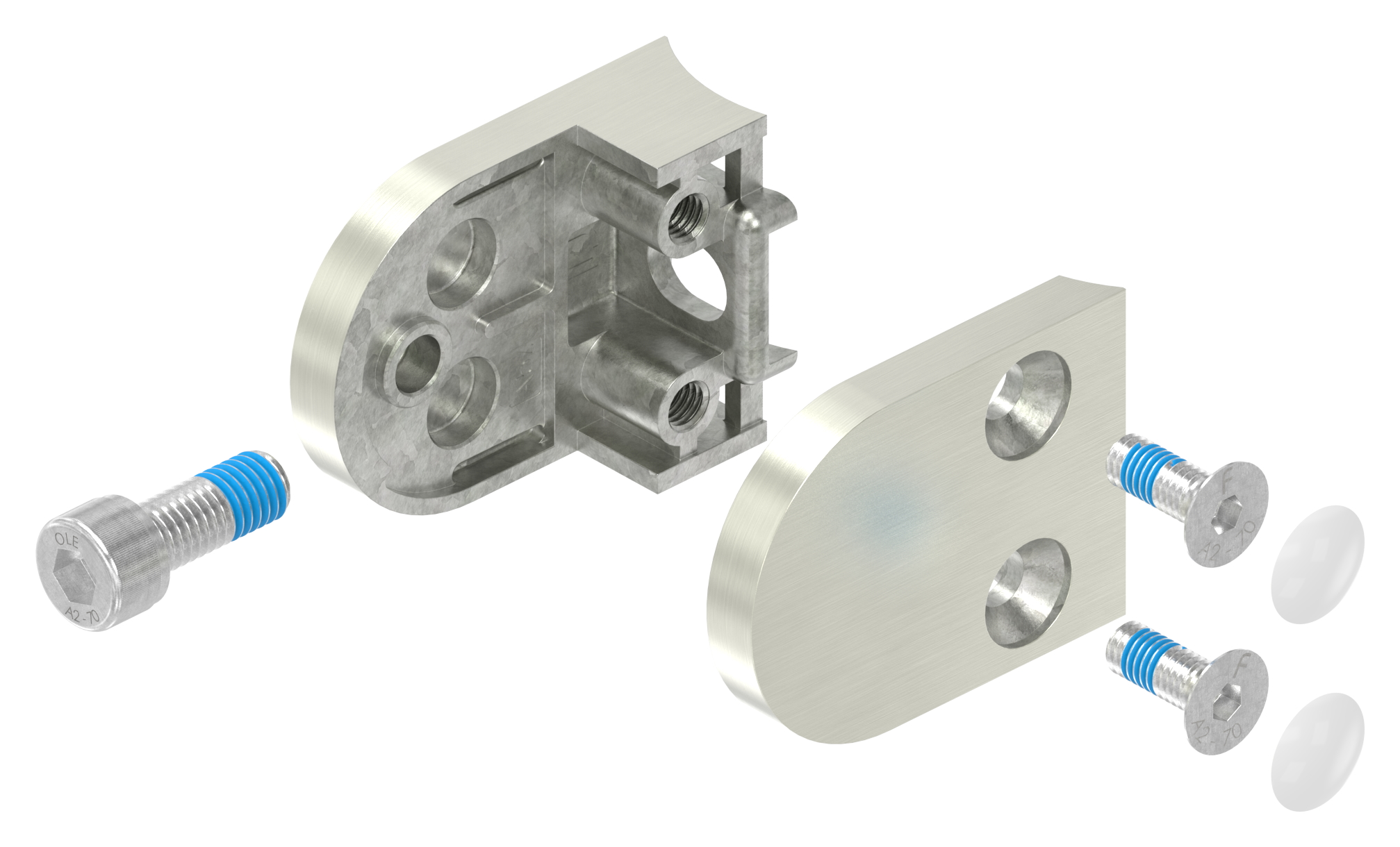 Glasklemme Mod. 30, Anschluss: 42,4mm, VA-Effekt Glasklemme Mod. 30, Anschluss: 42,4mm, VA-Effekt