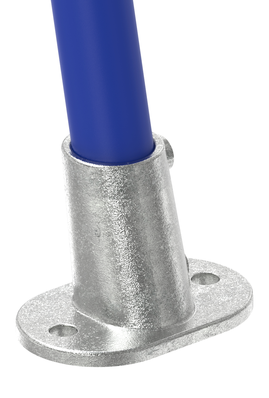 Fußplatte variabel mit 2 Bohrungen, für Rohr Ø 42,4mm