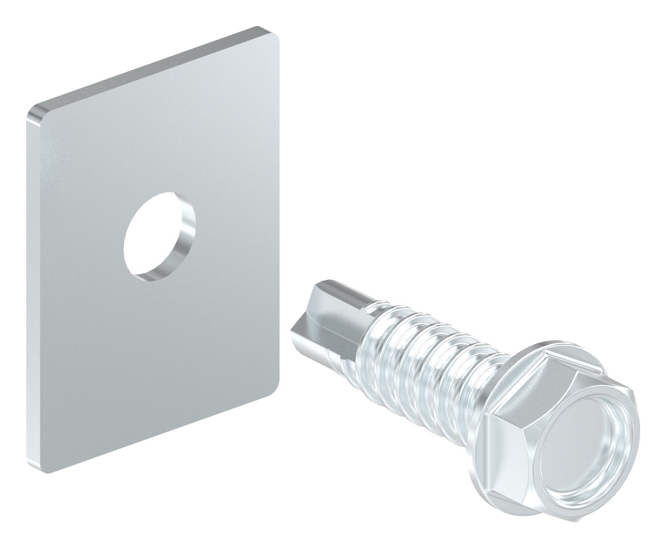 Befestigungszubehör für Zahnstange aus Nylon mit selbstsbohrender Schraube, 6 Stück, verzinkt