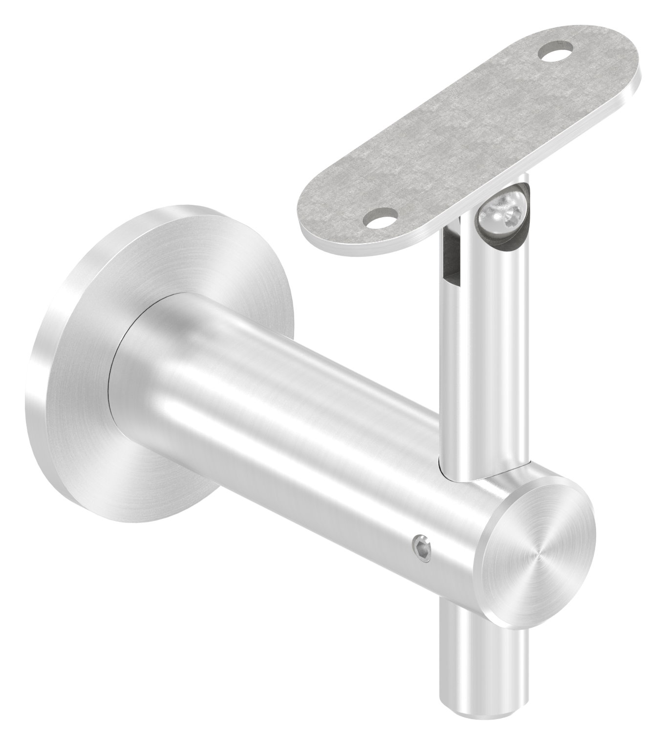 Handlaufhalter mit Gelenk, Handlaufanschlussplatte flach, V2A