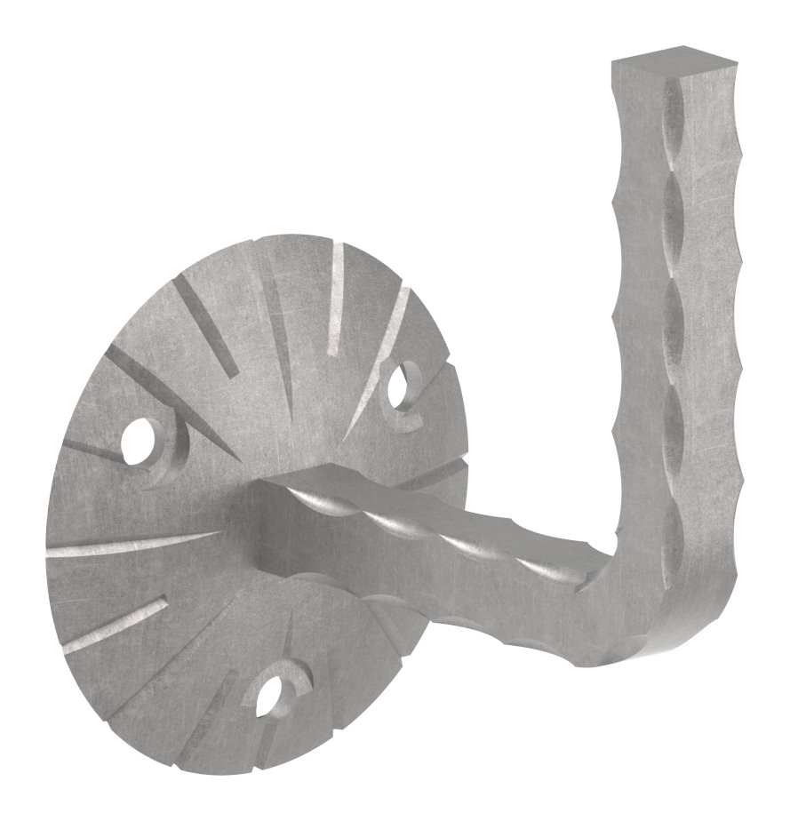 Handlaufträger mit Ronde gewölbt, 70x4mm