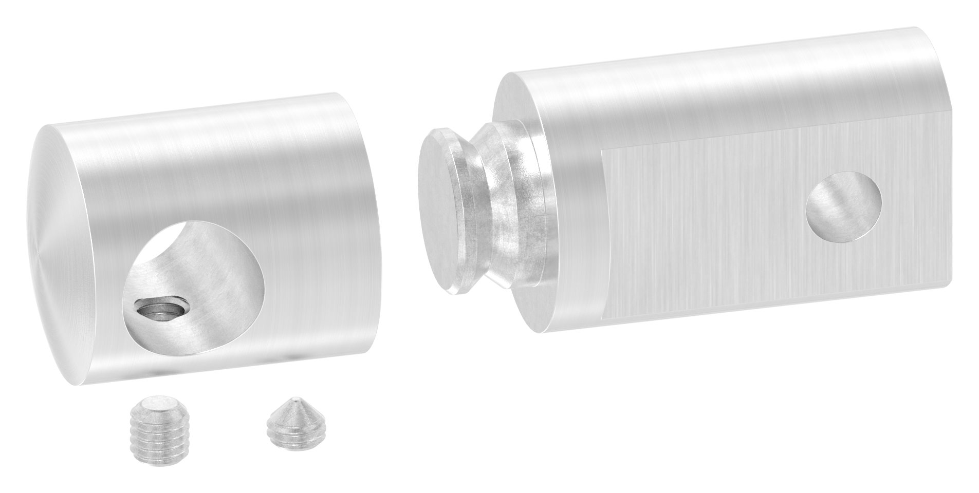 Querstabhalter (Montage zwischen zwei Flacheisen), Bohrung 12,2mm, V2A