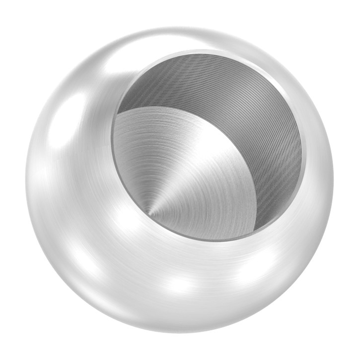 Vollkugel Ø 20mm mit Sackloch 12,6mm, V2A