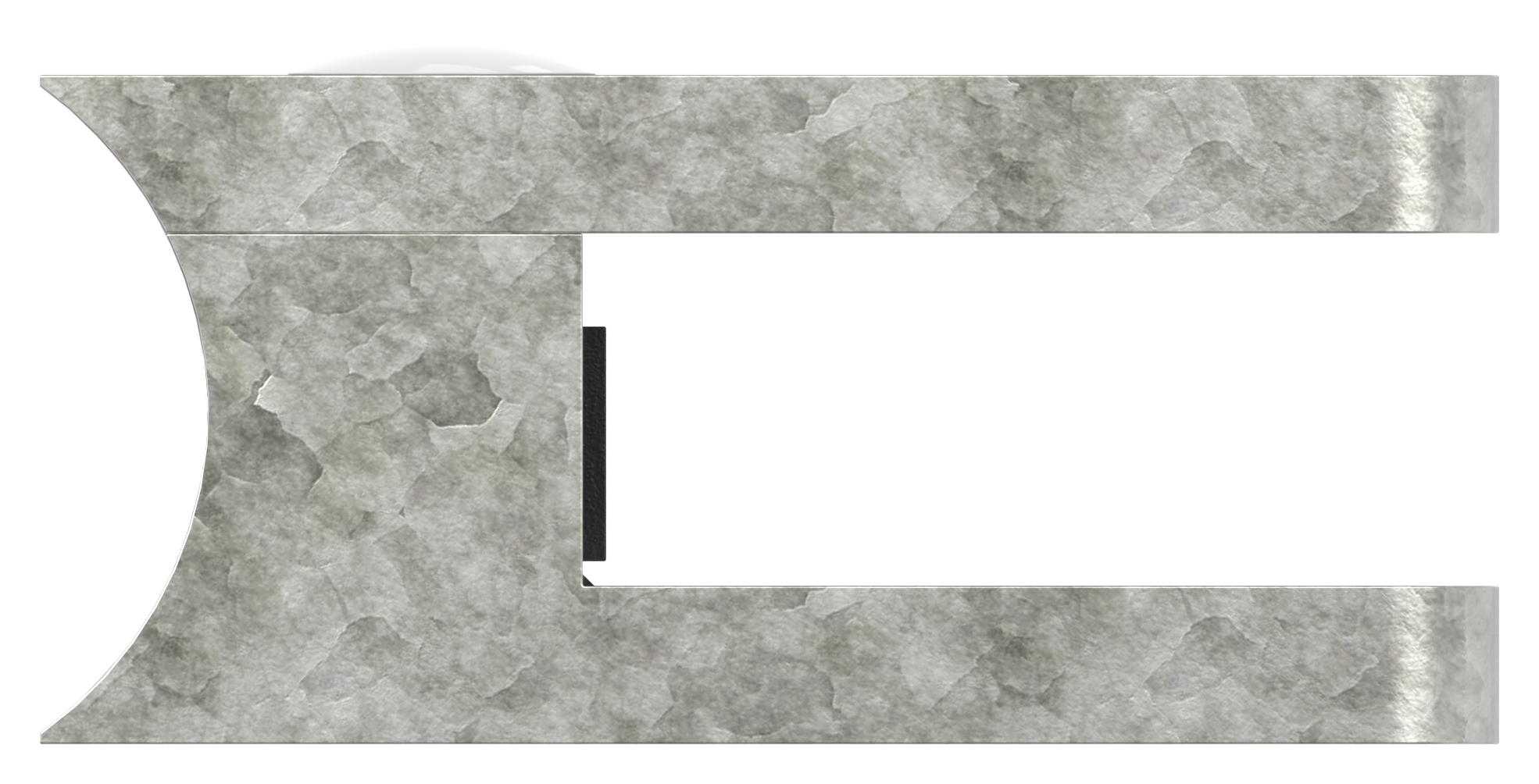 Glasklemme Mod. 36, Anschluss: 33,7mm, in Zink roh