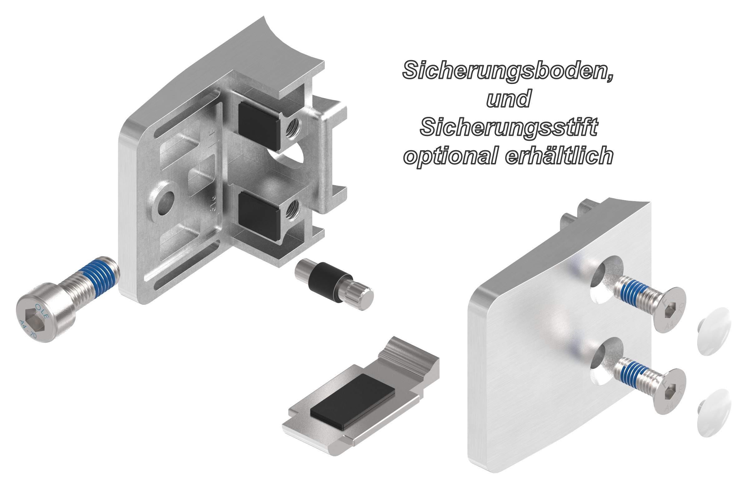Glasklemme Mod. 14, Anschluss: 48,3mm, V4A Glasklemme Mod. 14, Anschluss: 48,3mm, V4A