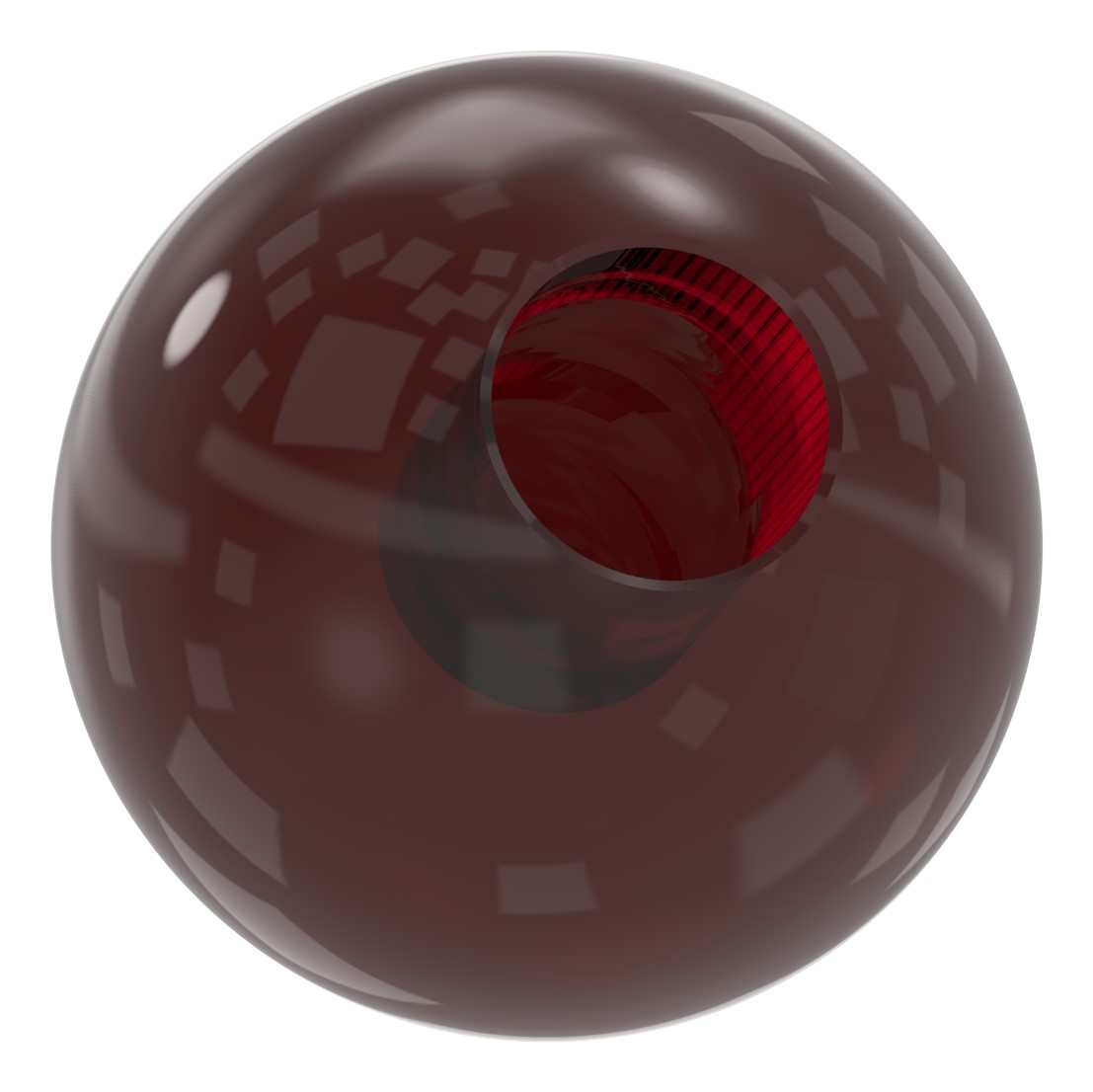 Glaskugel rot Ø 35mm mit Sackloch 12,3mm