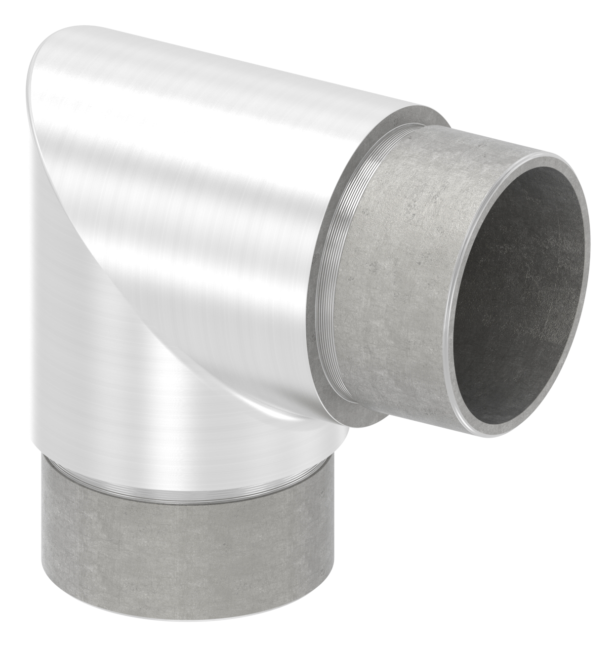 Eckstück 90° kurz, für Rohr 42,4 x 2,0mm, V2A