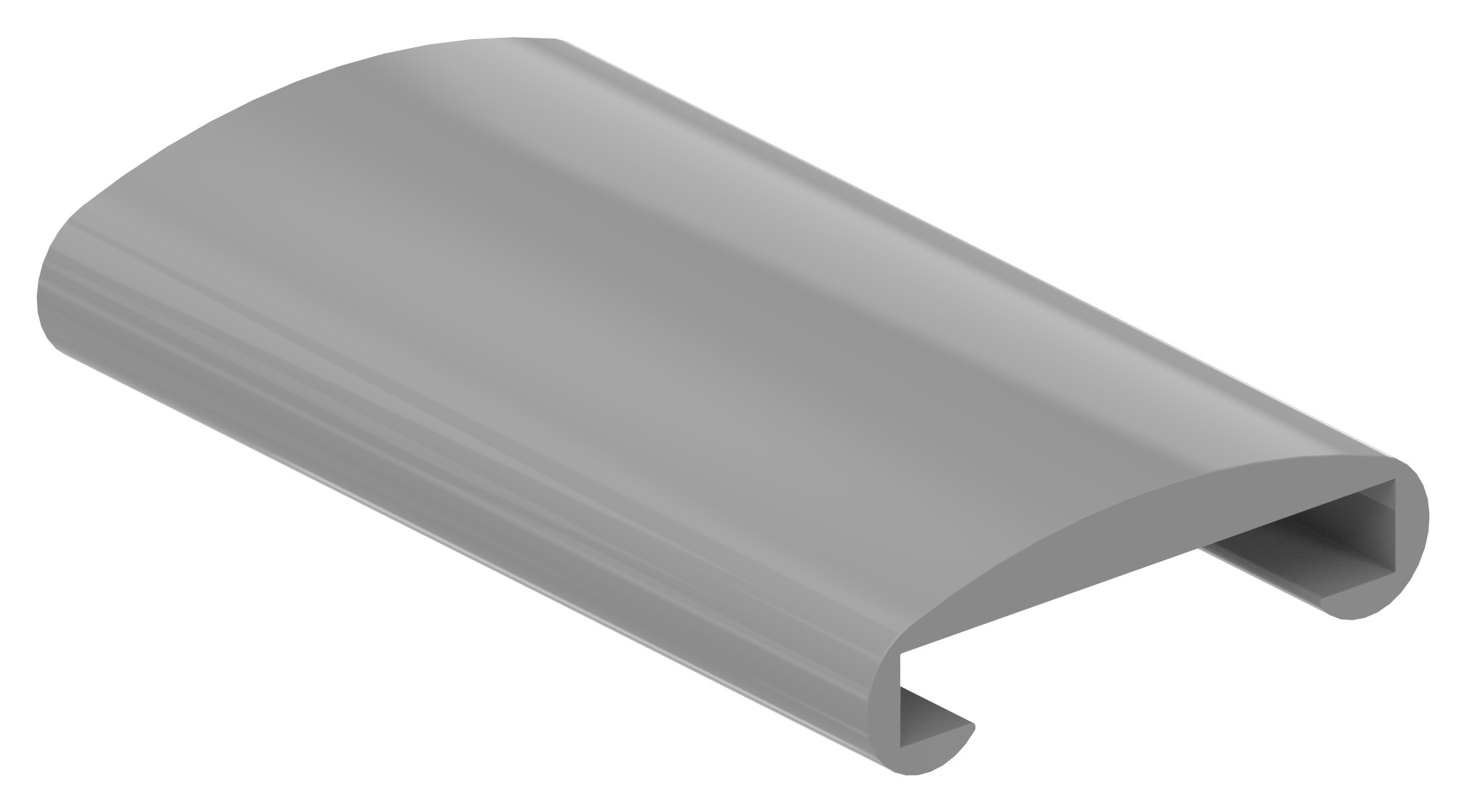Kunststoffhandlauf 50x8mm, Grau HOCHGLANZ