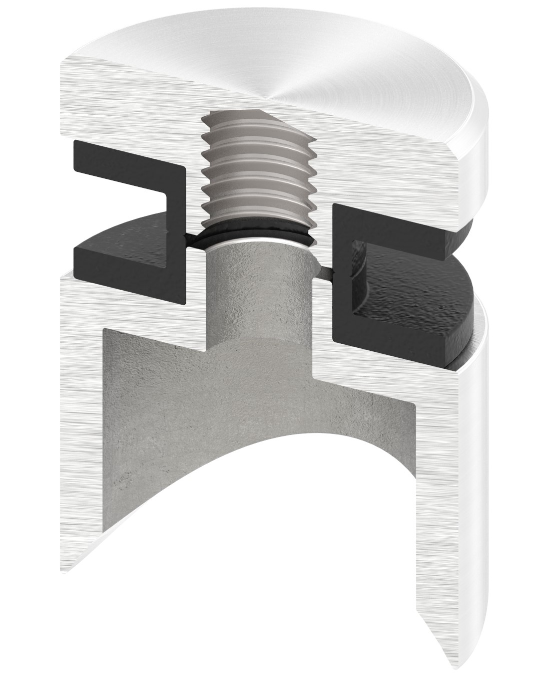 Glaspunkthalter 30mm, Anschluss: 33,7mm, V2A