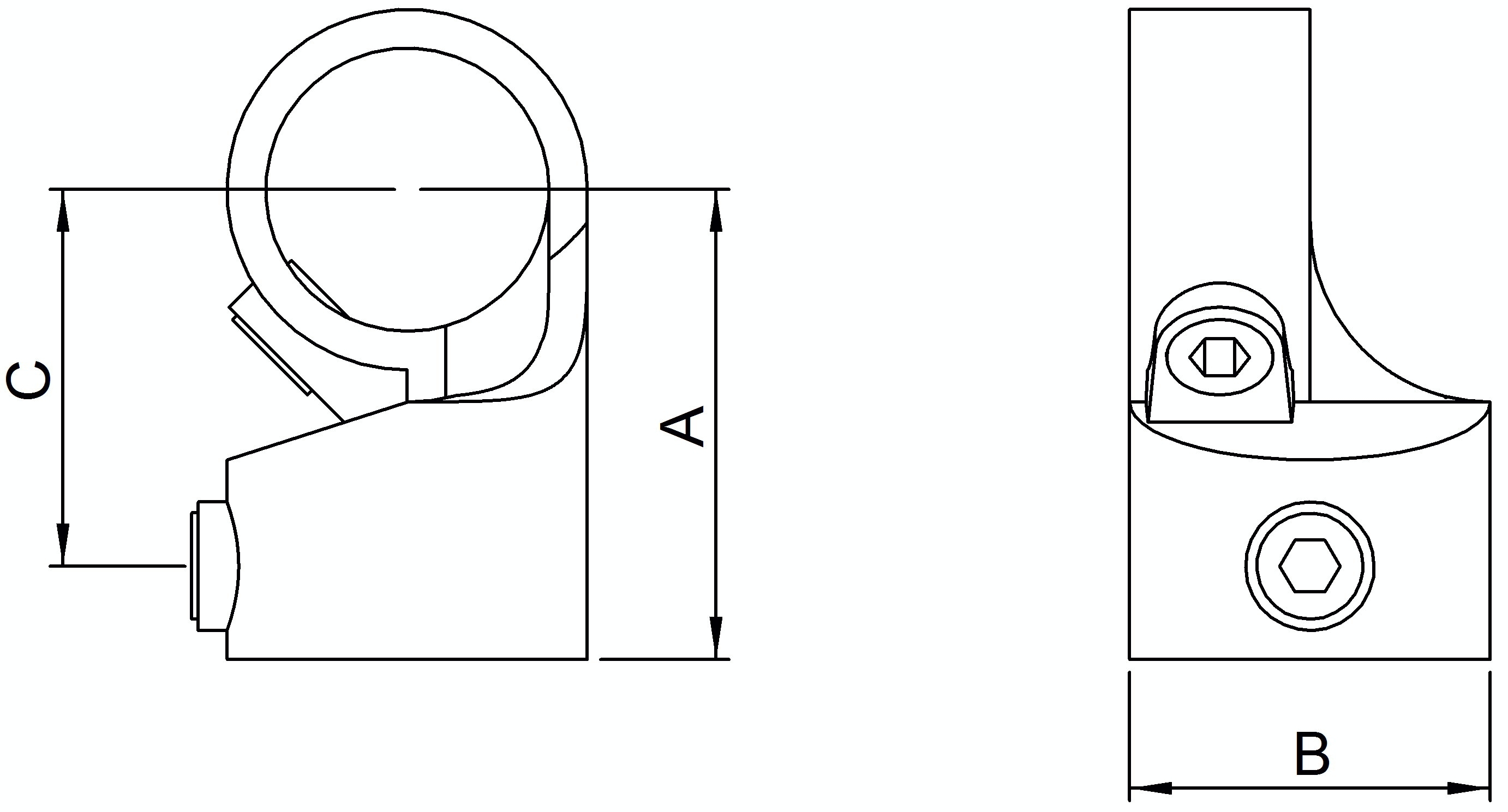 Gelenk, verstellbar, für Rohr Ø 60,3mm
