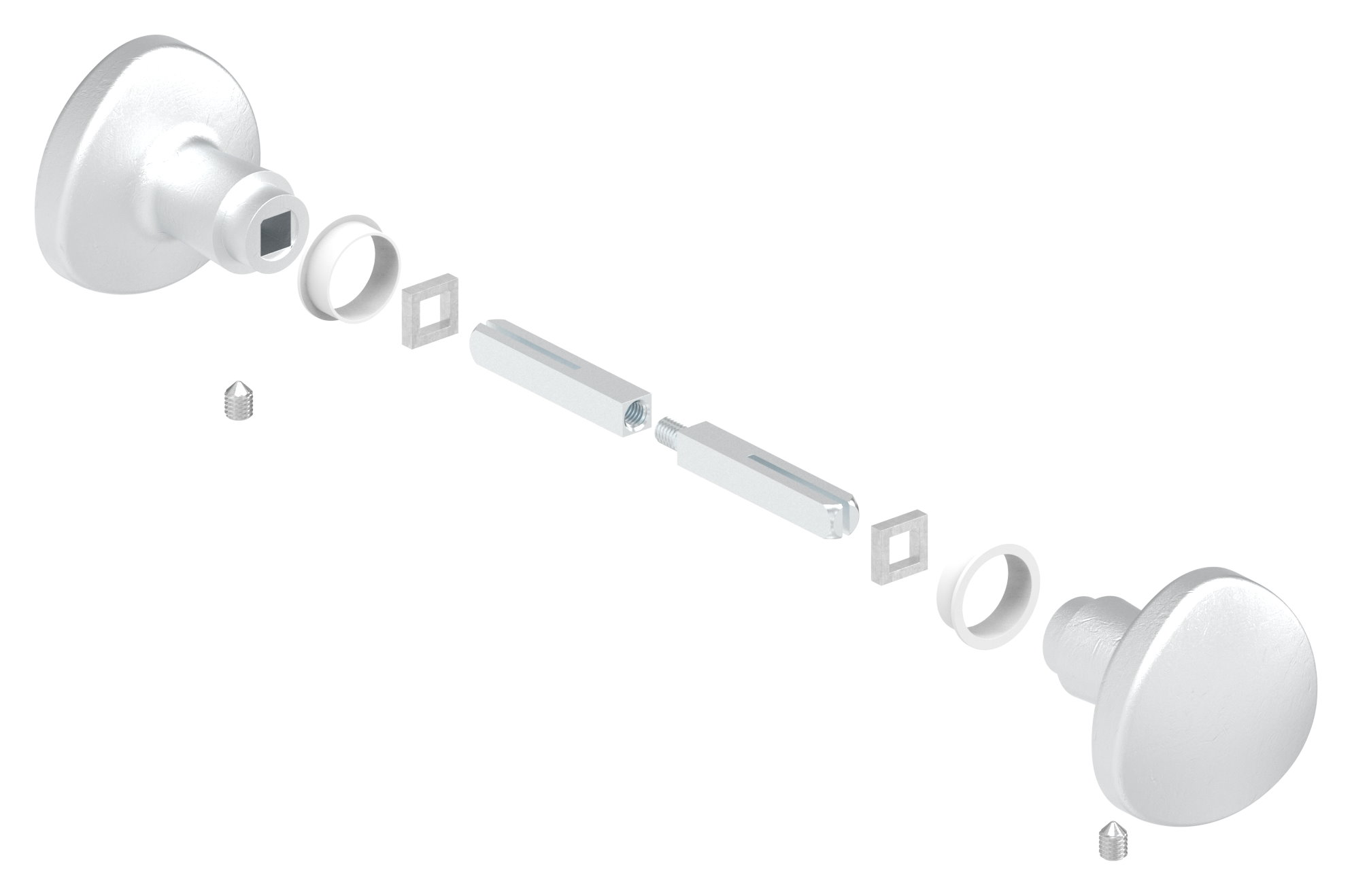 Gerundetes Aluminium-Drückerpaar