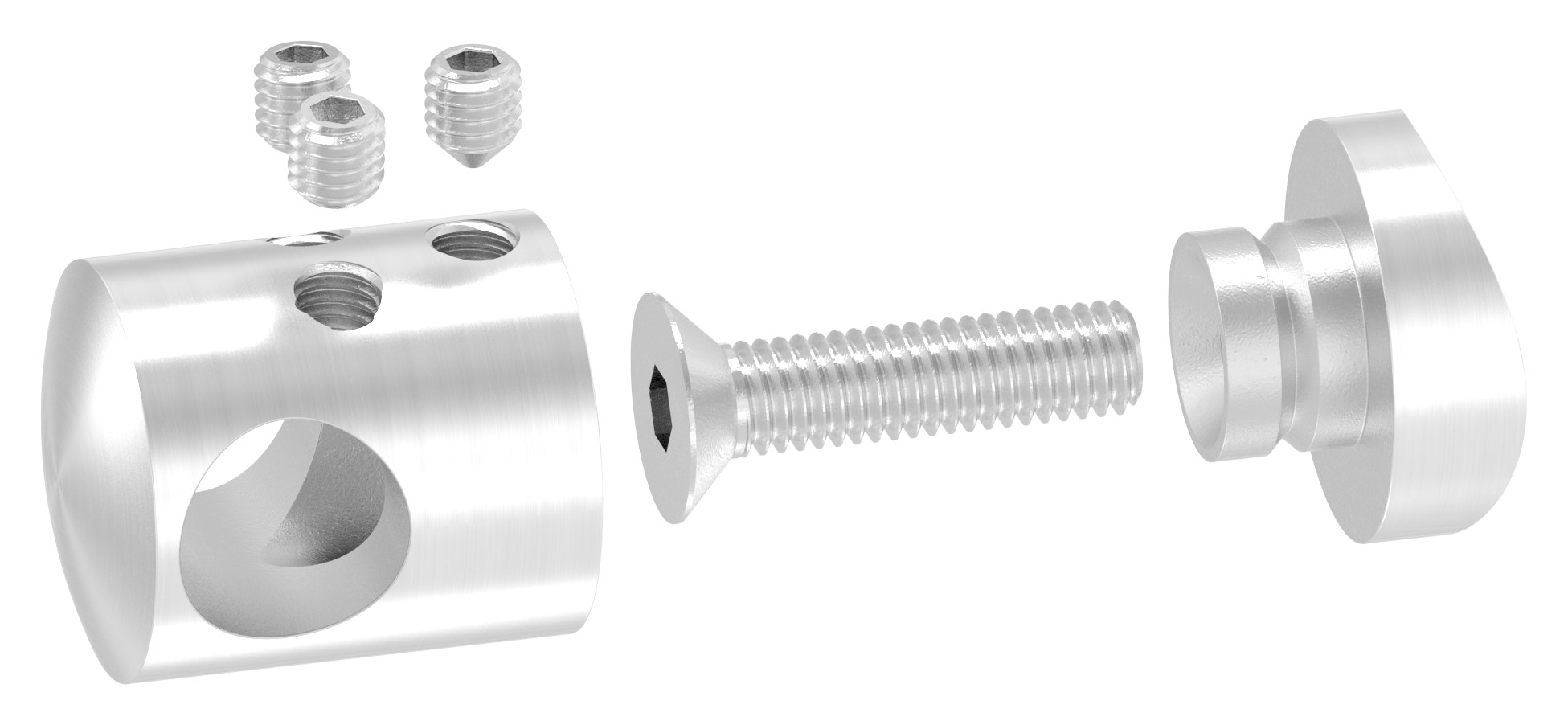 Querstabhalter zum Stoßen, für 42,4mm Rohr, 12,2mm Bohrung, V2A