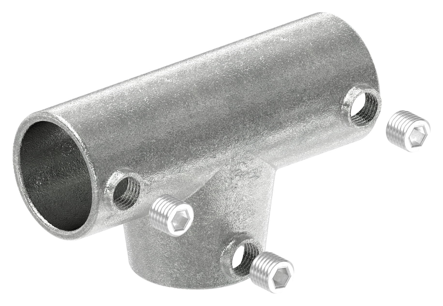 T-Stück lang, schräg, variabel, für Rohr Ø 48,3mm