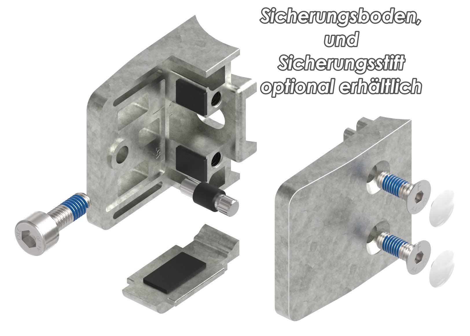 Glasklemme Mod. 34, Anschluss: 48,3mm, Zink roh