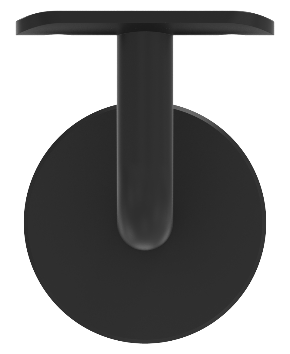 Handlaufhalter mit Platte 42,4mm, (Ronde und Bügel verschweißt), V2A in RAL 9005 beschichtet