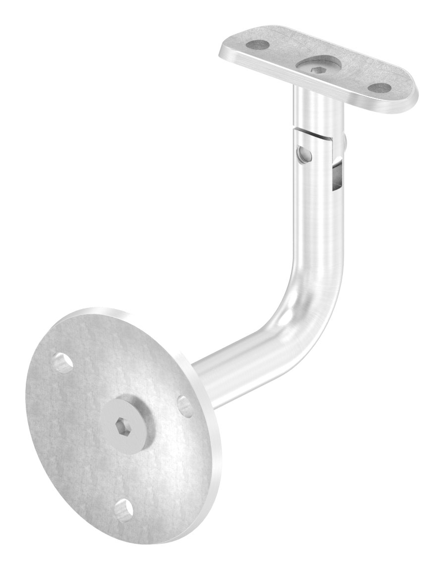 Handlaufhalter mit Gelenk, Handlaufanschlussplatte Rohr 42,4mm (Ronde und Bügel verschraubt), V2A