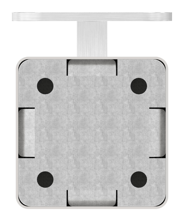 Handlaufhalter mit Handlaufanschlussplatte flach (Ronde und Bügel verschweißt), V2A