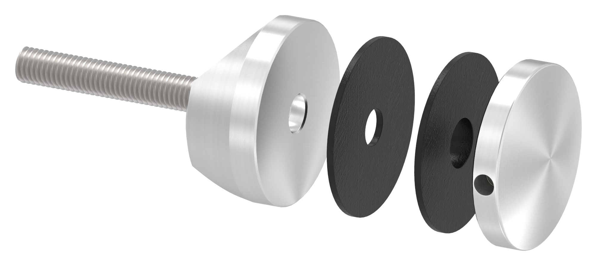 Glaspunkthalter 52mm, Anschluss: 42,4mm, V4A