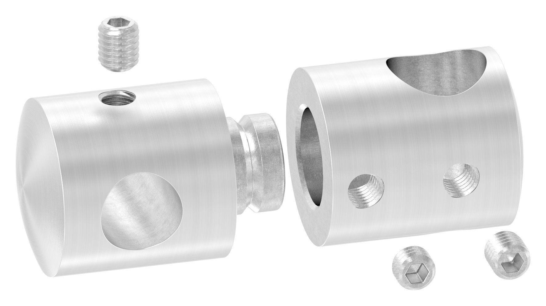 Doppelquerstabhalter mit 12,2 und 10,2mm Bohrung, V2A