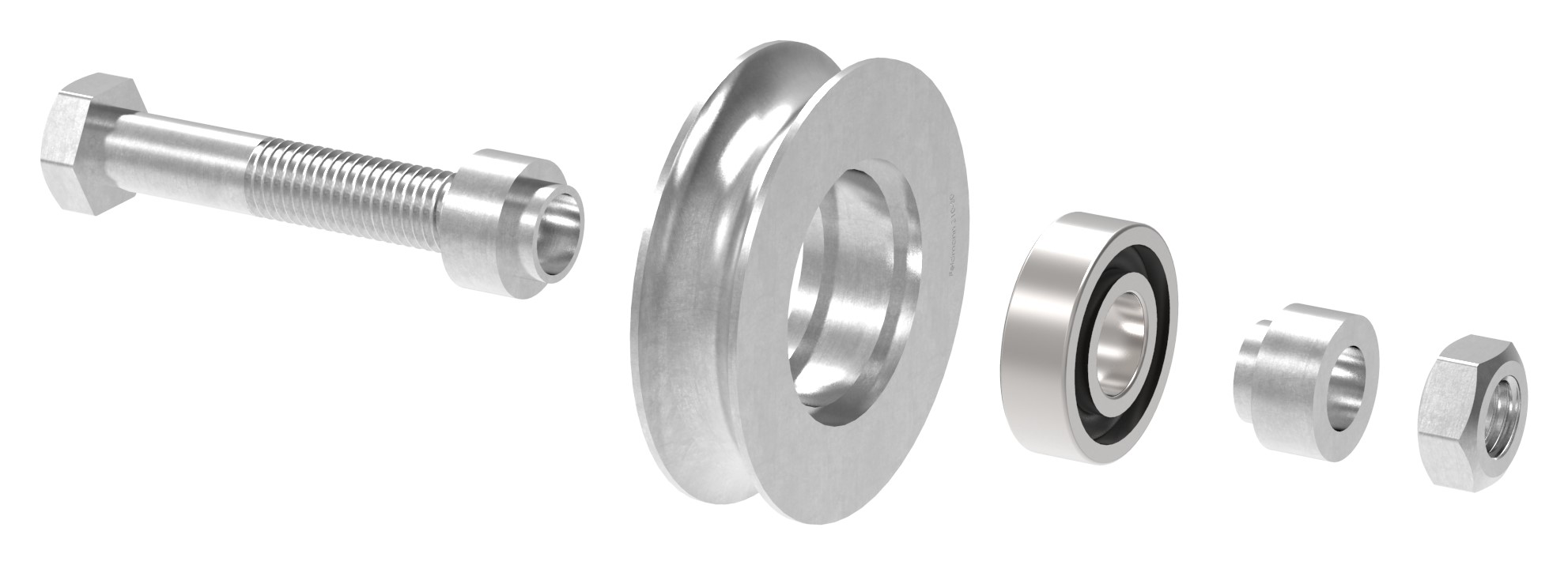 Schiebetorrolle 78mm mit Rundrille 15mm