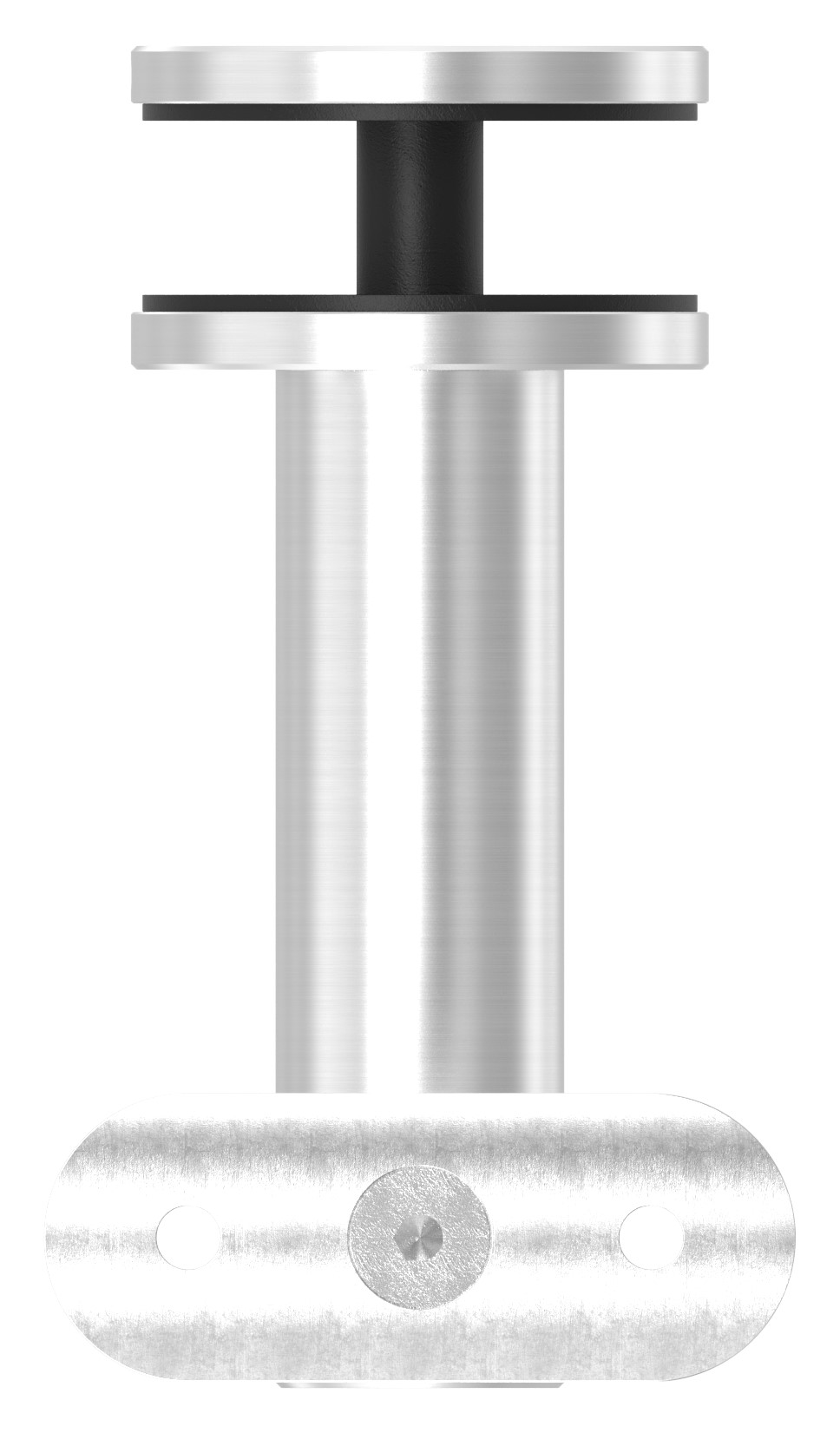 Handlaufhalter für Glas, Handlaufanschlussplatte 42,4mm, V2A