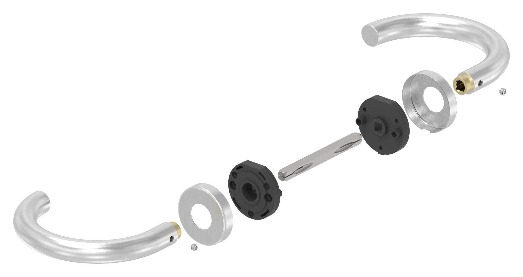 Türdrücker-Paar, drehbar, V2A