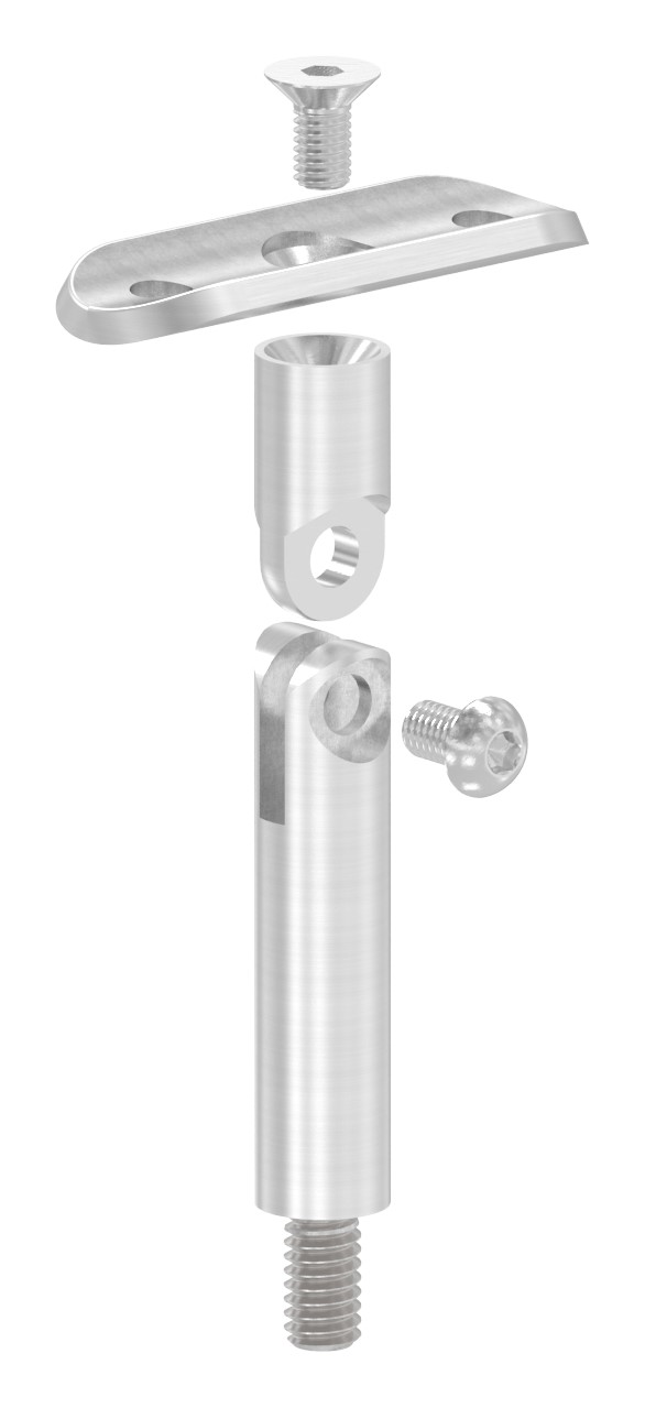Gelenkstift mit Handlaufanschlussplatte 33,7mm, V2A Gelenkstift mit Handlaufanschlussplatte 33,7mm, V2A