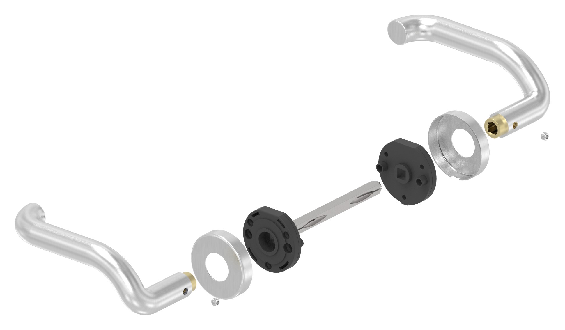 Türdrücker-Paar, drehbar, V2A