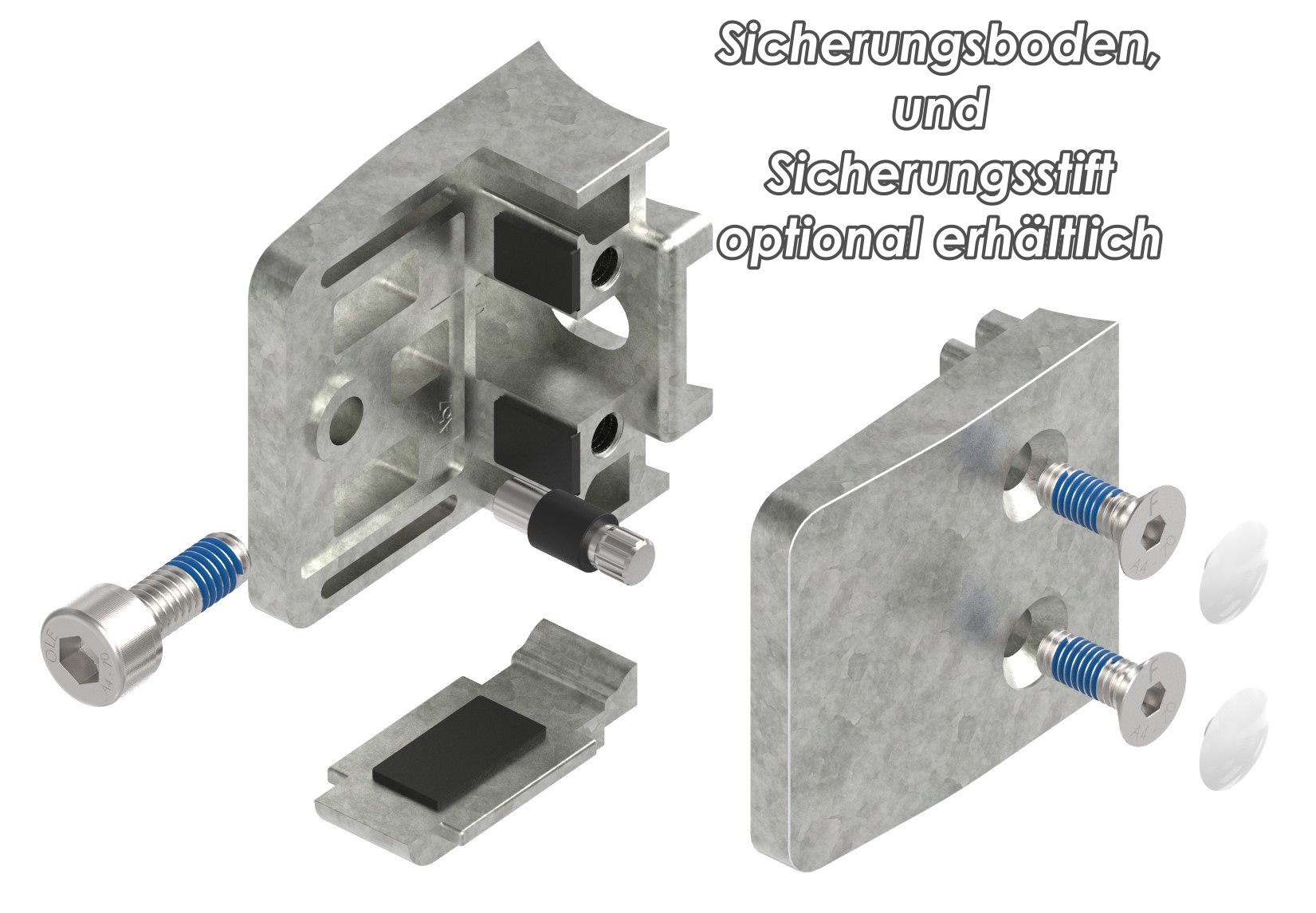 Glasklemme Mod. 34, Anschluss: 60,3mm, Zink roh Glasklemme Mod. 34, Anschluss: 60,3mm, Zink roh
