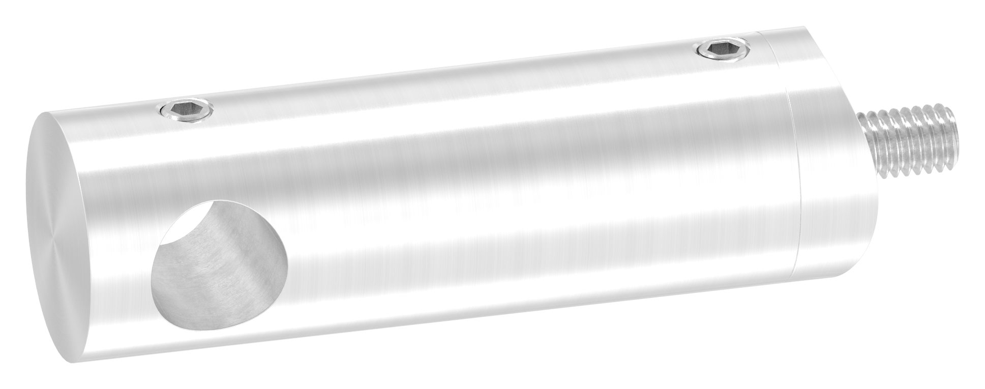Querstabhalter verlängert, mit Durchgangsbohrung für 42,4mm Rohr, 12,2mm Bohrung, V2A